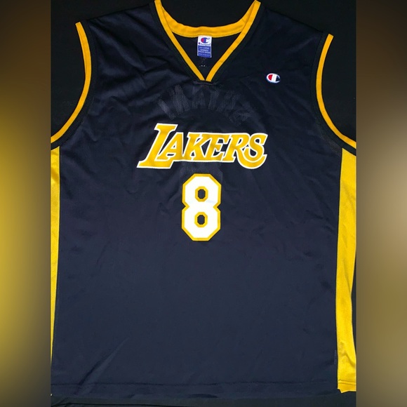 Vintage Champion Kobe Bryant Los Angeles Lakers #8 Black Alternate Jersey 52 XXL - Picture 3 of 7